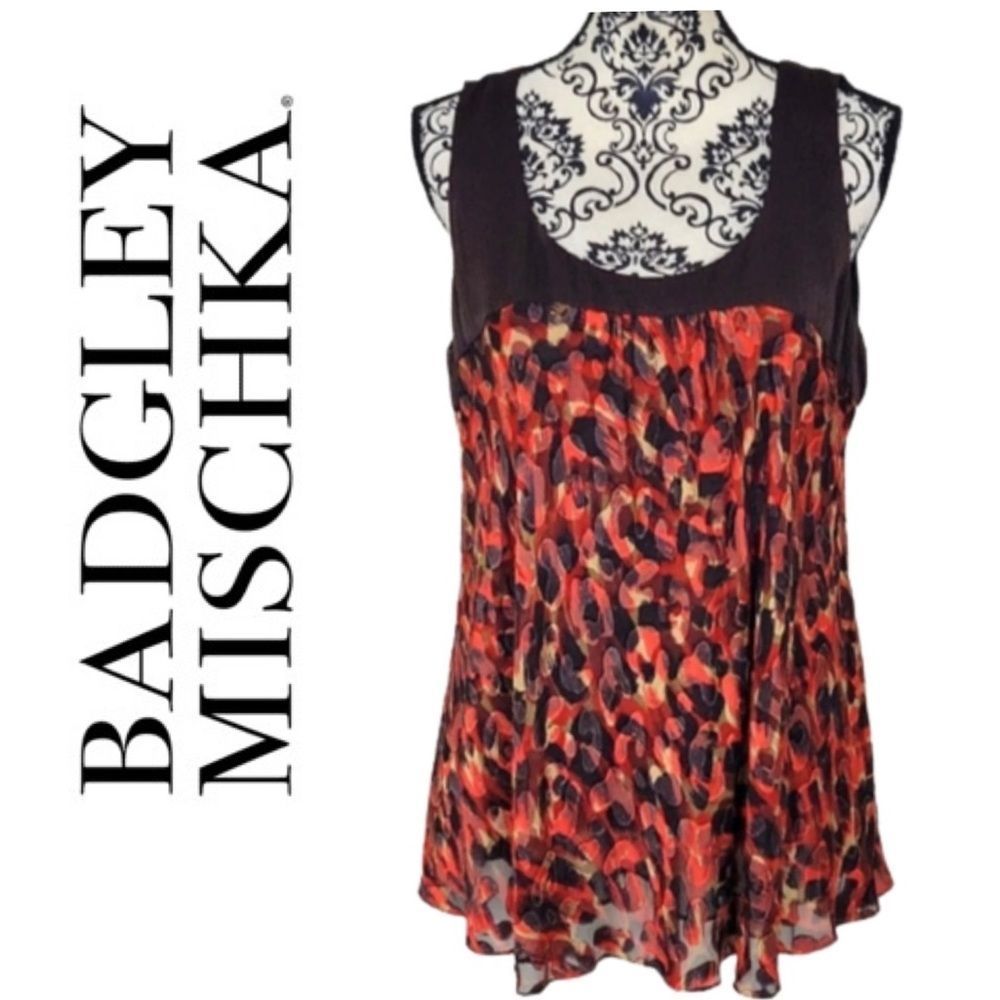 Badgley Mischka Sleeveless Silk Top
